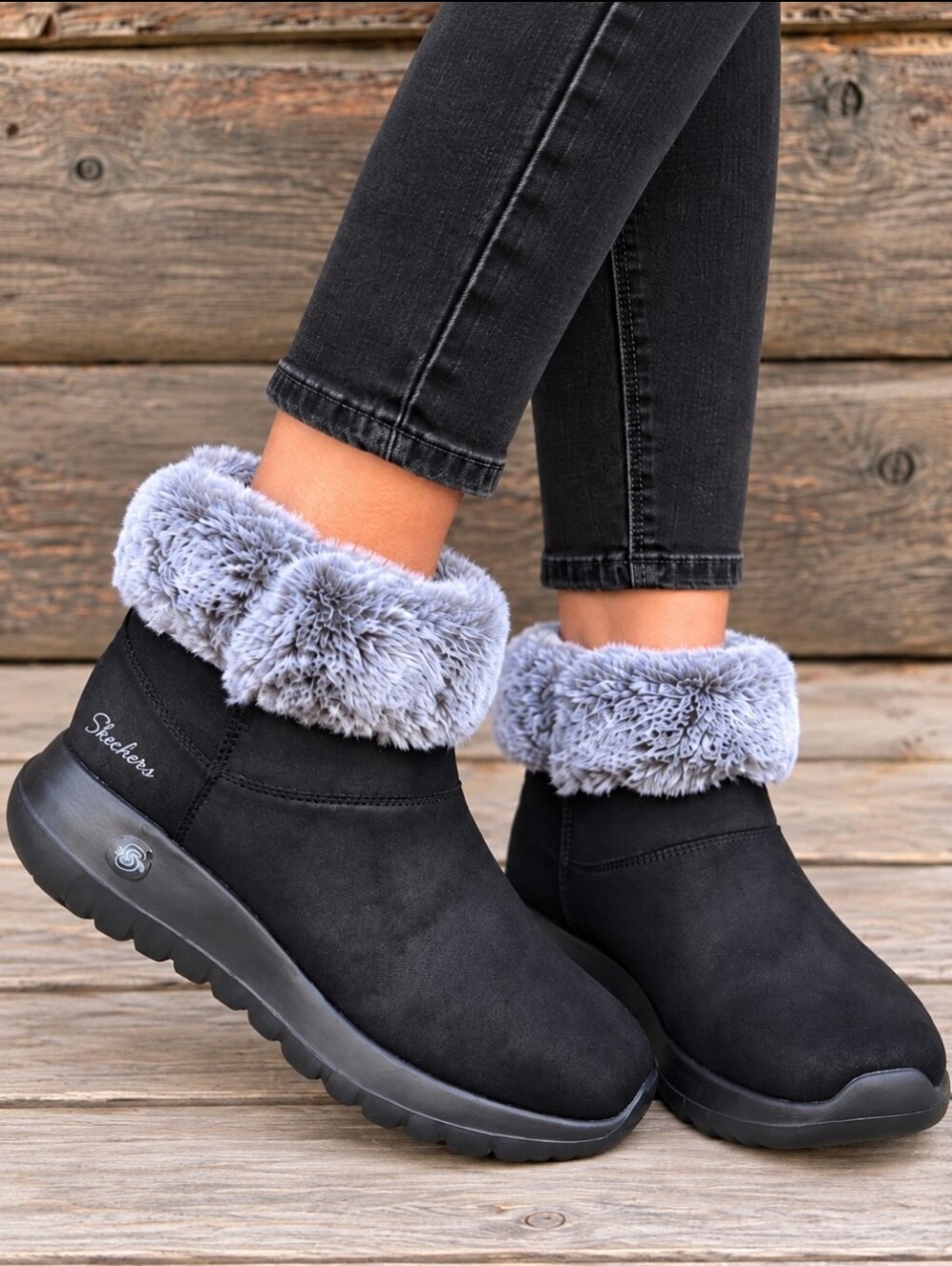 Skechers NEW On The GO Joy Savvy Y2K Cozy Minimalist Faux Fur Booties 7M